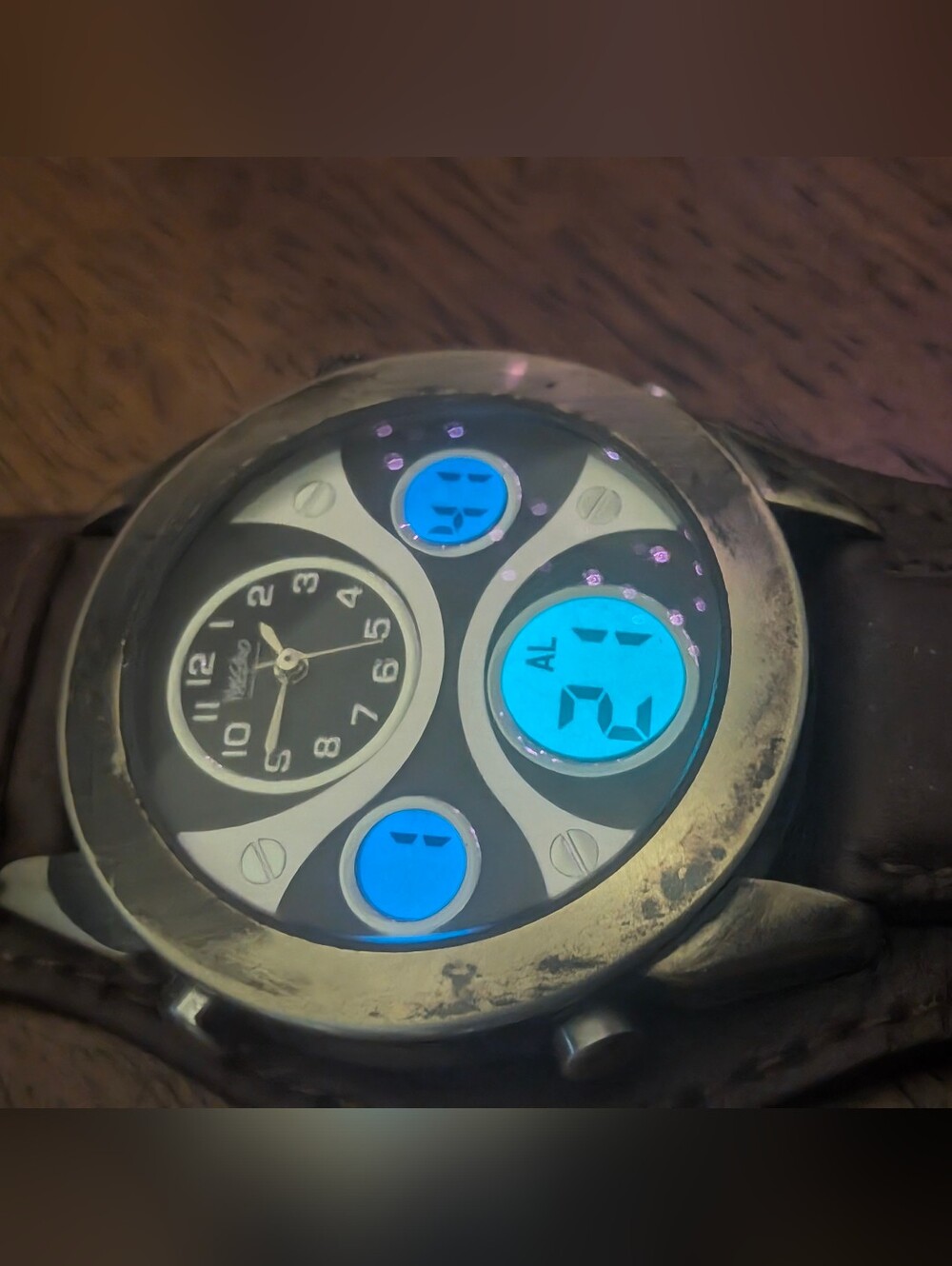 Vintage Mossimmo Black Digital-Analog Multi-Display Sports Watch